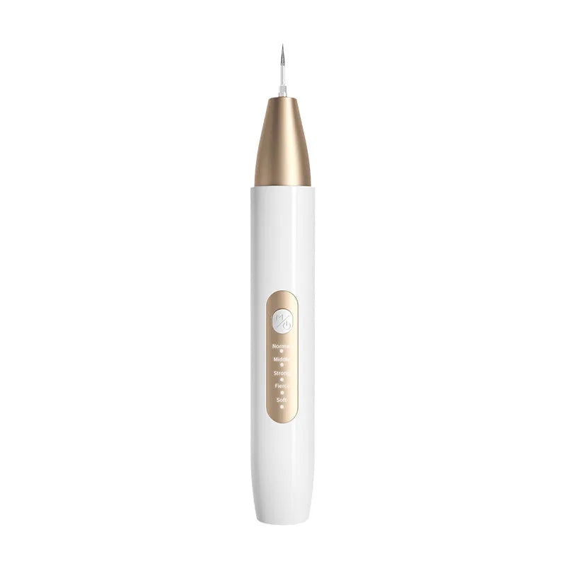 Gold handheld ultrasonic tooth cleaning device for removing tartar and stains
