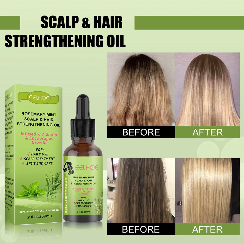 59ml rosemary mint hair growth oil bottle measuring 11.5cm with natural plant extract formula