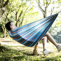 Parachute cloth printing park camping hammock in bohemian yellow and blue, 260x140cm, 200kg load capacity
