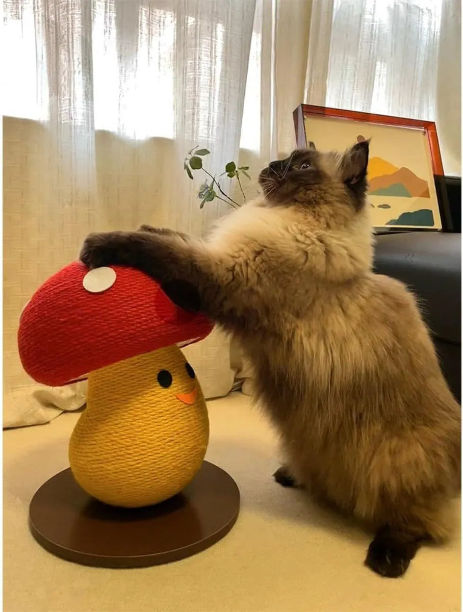 Round foldable cat scratching board with accordion design showing corrugated cardboard surface