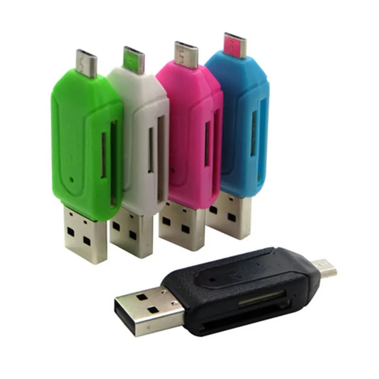 USB OTG card reader for Android phones and computers in five colours with micro USB interface