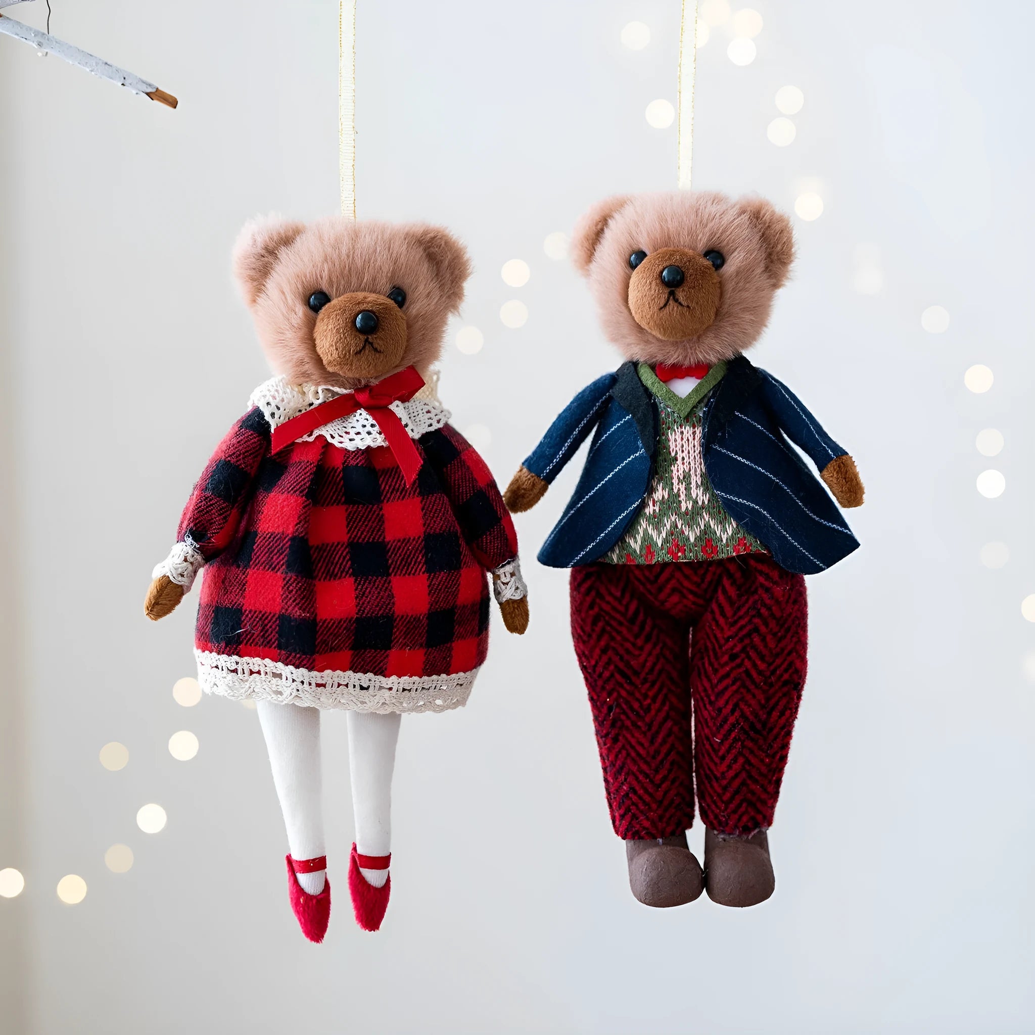 Princess bear and gentleman bear plush doll couple set in soft cloth material