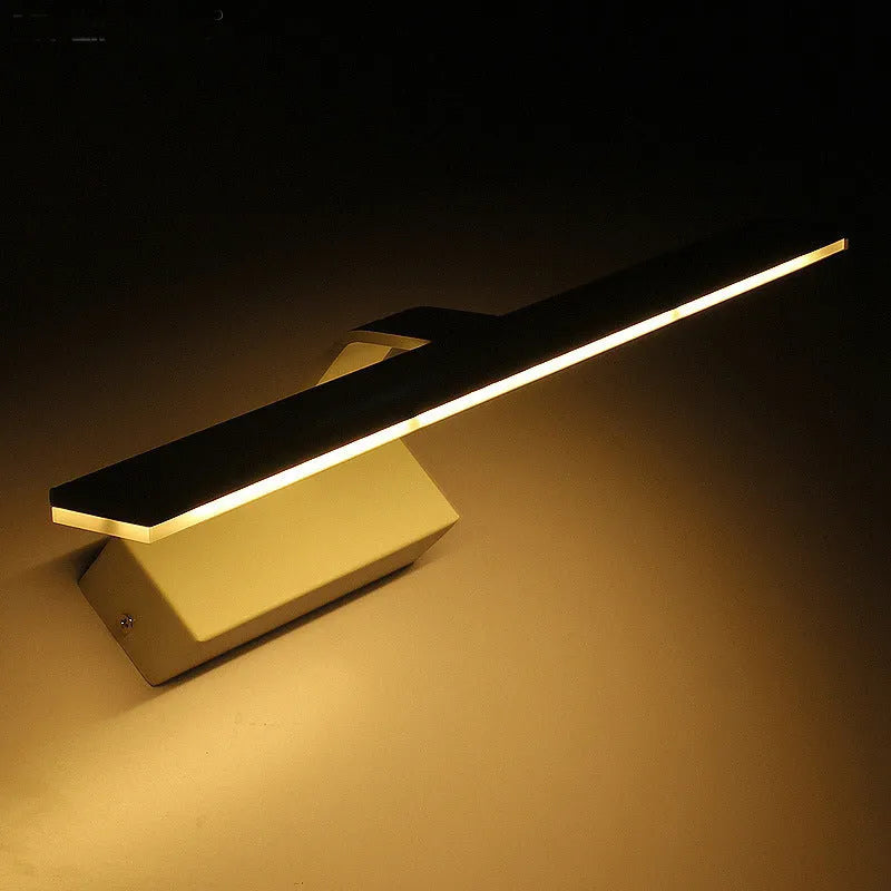 White LED bathroom mirror headlight showing three light colour options and available in multiple sizes.