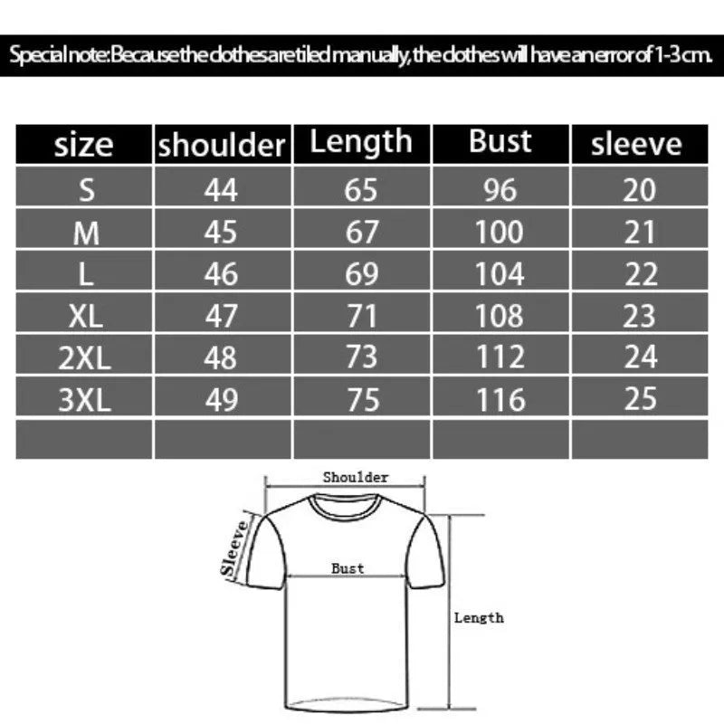 Men's black short sleeve t-shirt with 3D digital printed cartoon pattern, loose fit Asian sizes