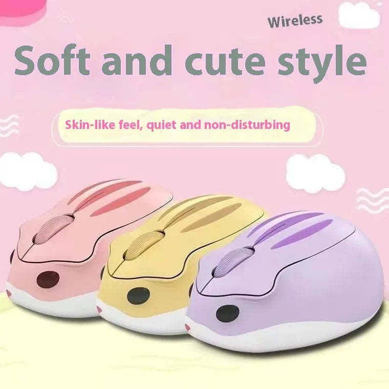 Hamster Bluetooth wireless silent computer mouse in grey mute colour showing compact portable design