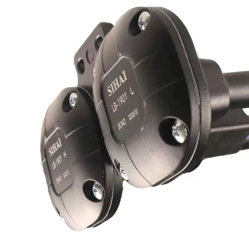 Black dual trumpet super loud 300dB air horn for 12V and 24V vehicles
