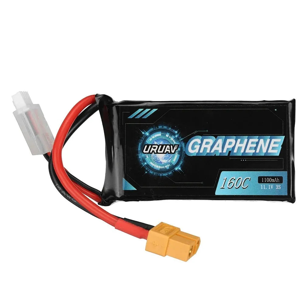 2S 7.4V 1200mAh hard case Lipo battery for RC models showing compact size