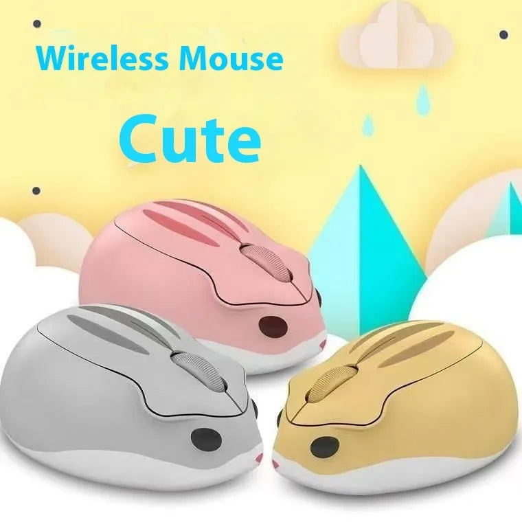 Hamster Bluetooth wireless silent computer mouse in grey mute colour showing compact portable design