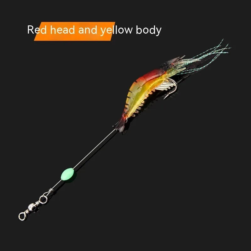 Luer soft fishing lure with hook in six colour variations including luminous options