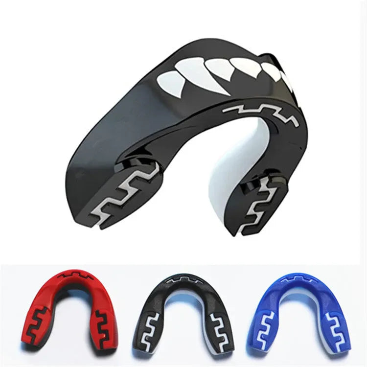 Adult boxing mouthguard with tooth socket design in multiple colour variations