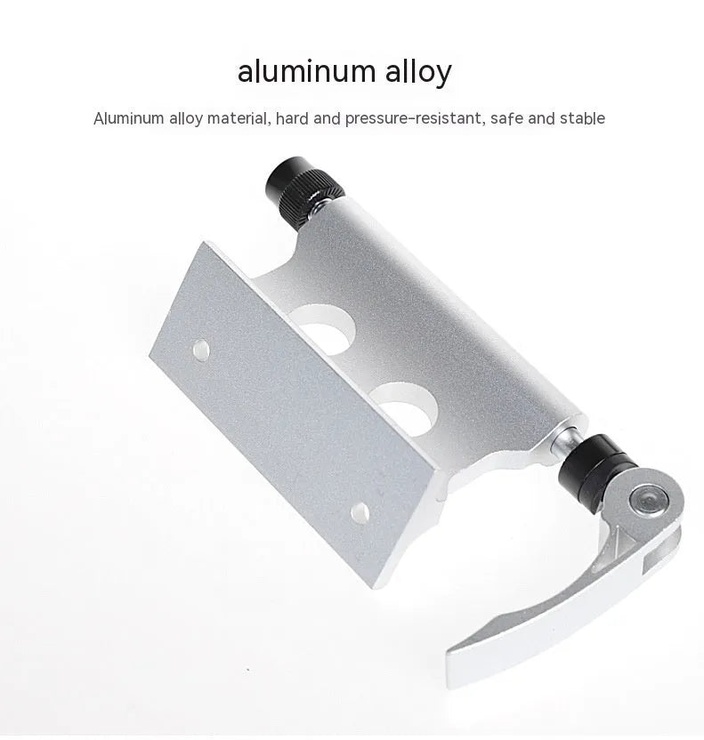 Silver metal quick release clamp for bicycle front fork stabilisation