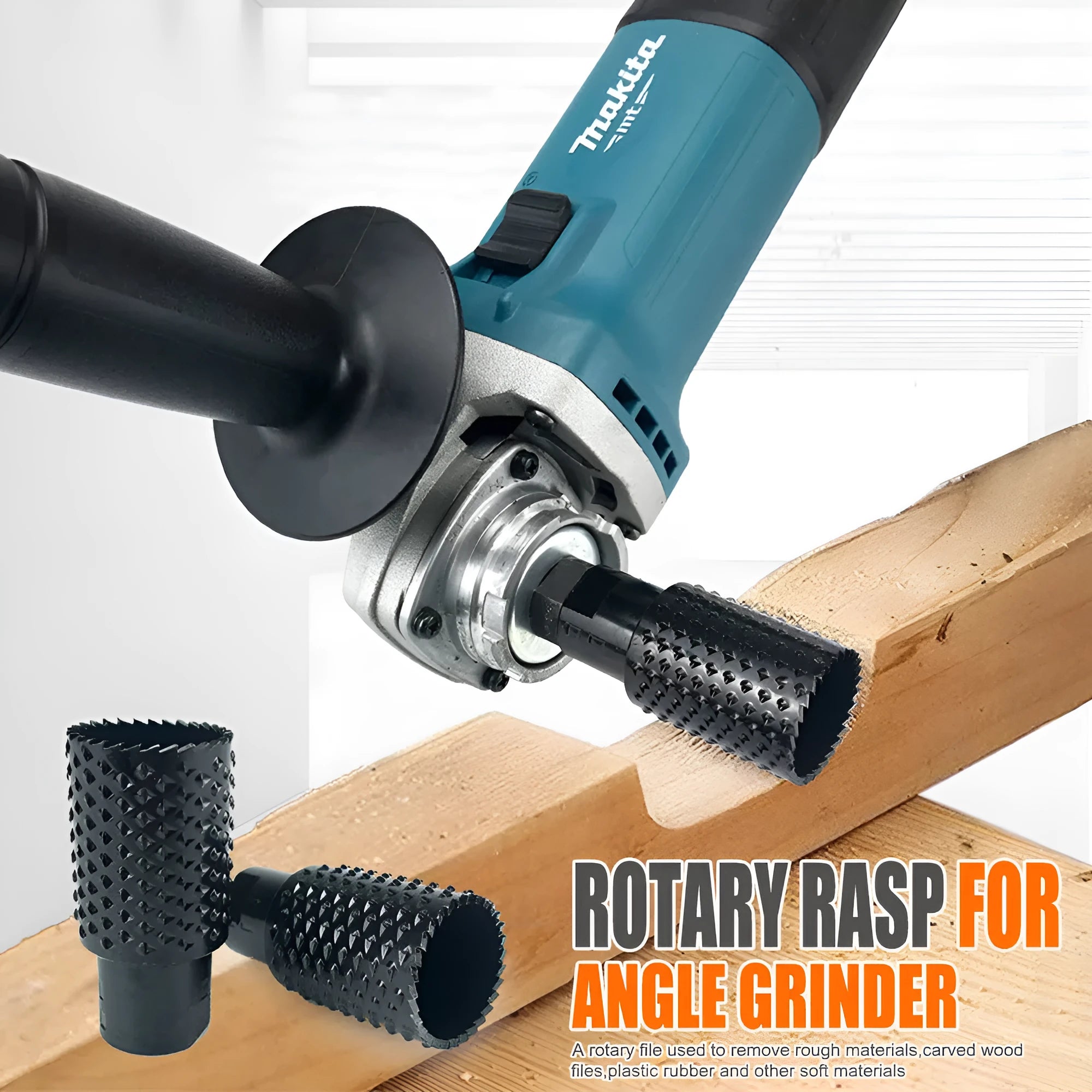 Spherical grinding head for angle grinder with M10 and M14 thread, woodworking tapper accessory