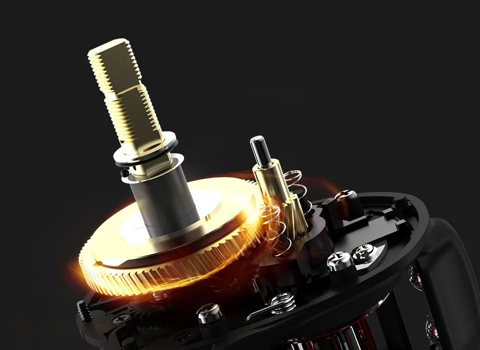 Drip wheel lure fishing reel with rocking wheel mechanism for line control