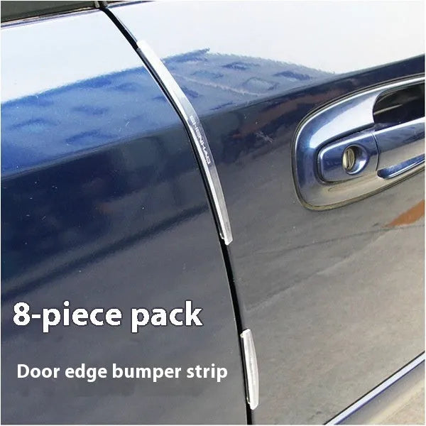 White plastic car door edge protector strip set for general vehicle fitment