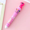 Girly heart cartoon multicolor press ballpoint pen with telescopic plastic design and 0.5mm tip