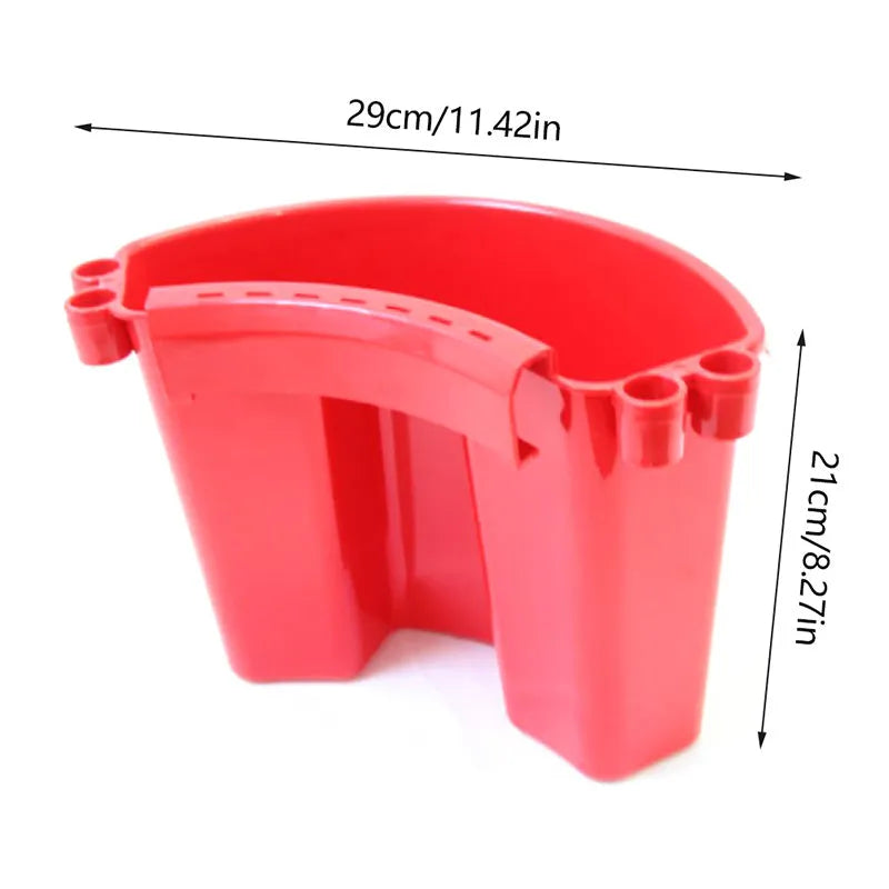PP plastic car wash bucket available in black, red, blue, and pink colours