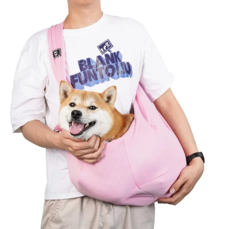 Foldable cat messenger backpack in a choice of colours, shown with shoulder straps and breathable panels.