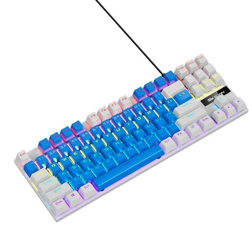 K87 mechanical keyboard with metal construction and choice of green axis or red axis switches