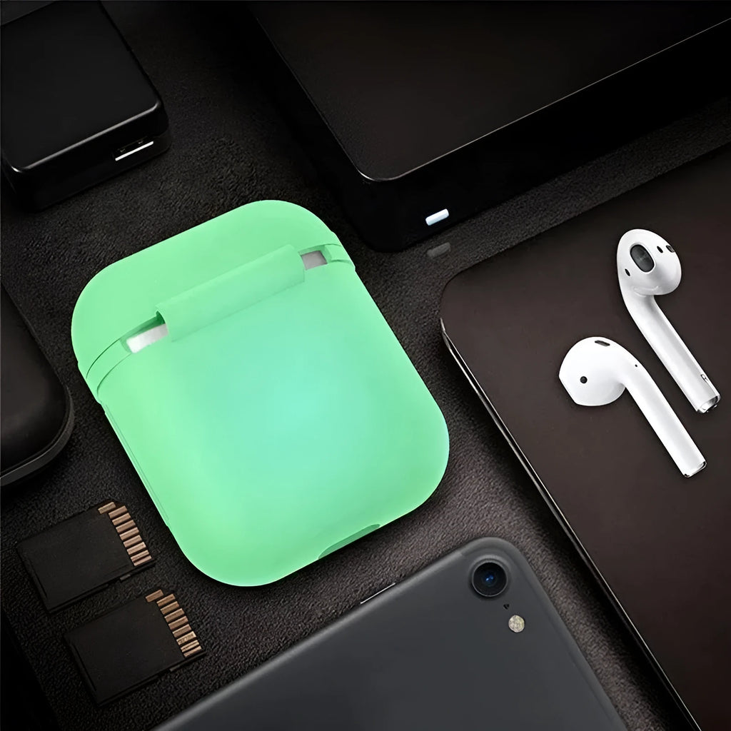 Luminous silicone flip-type protective case for Apple AirPods wireless earphones