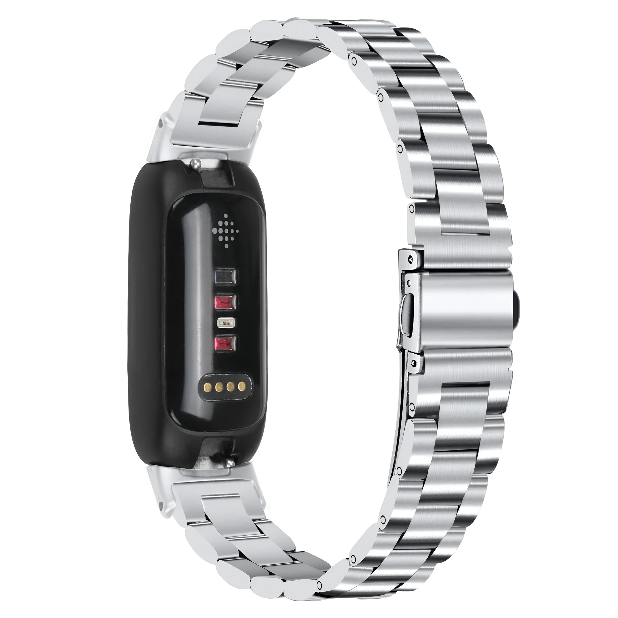 Stainless steel three-bead watch strap for Fitbit Inspire 3 in metallic colours