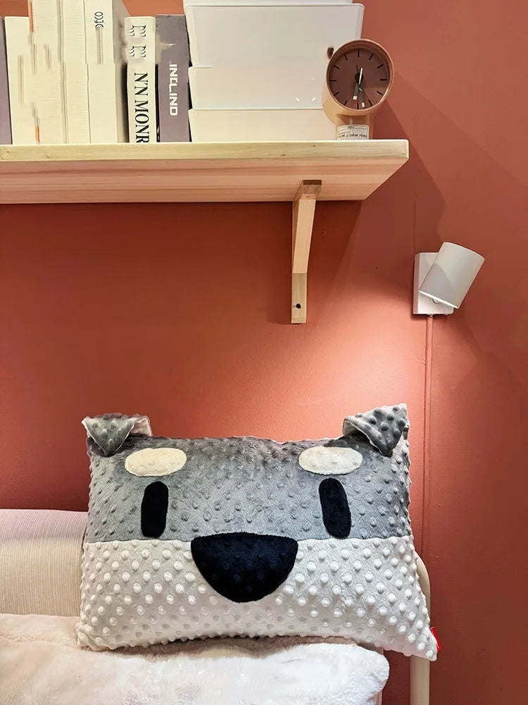 West Highland puppy-shaped cushion measuring 50cm with grey schnauzer or white dog design
