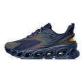 Men's low-top casual shoes in black with breathable mesh upper and lace-up front.
