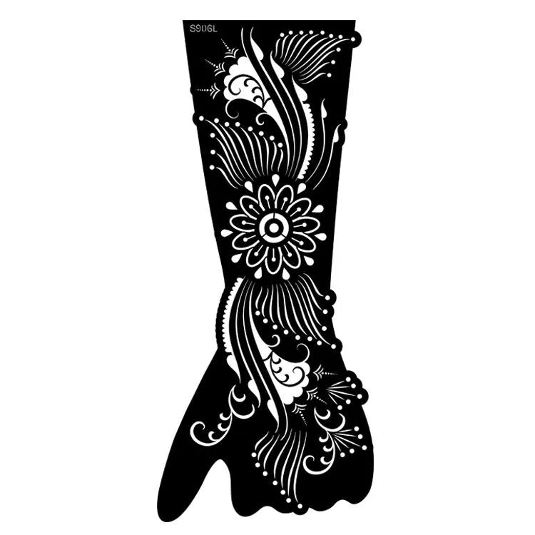 Creative all-match hollow template tattoo sticker with geometric three-dimensional paper carving design