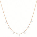 Gentle drop-shaped artificial zircon pendant on 925 silver O-shaped chain necklace