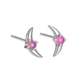 Geometric women's earrings in 925 silver with gold or platinum plating and coloured stone options