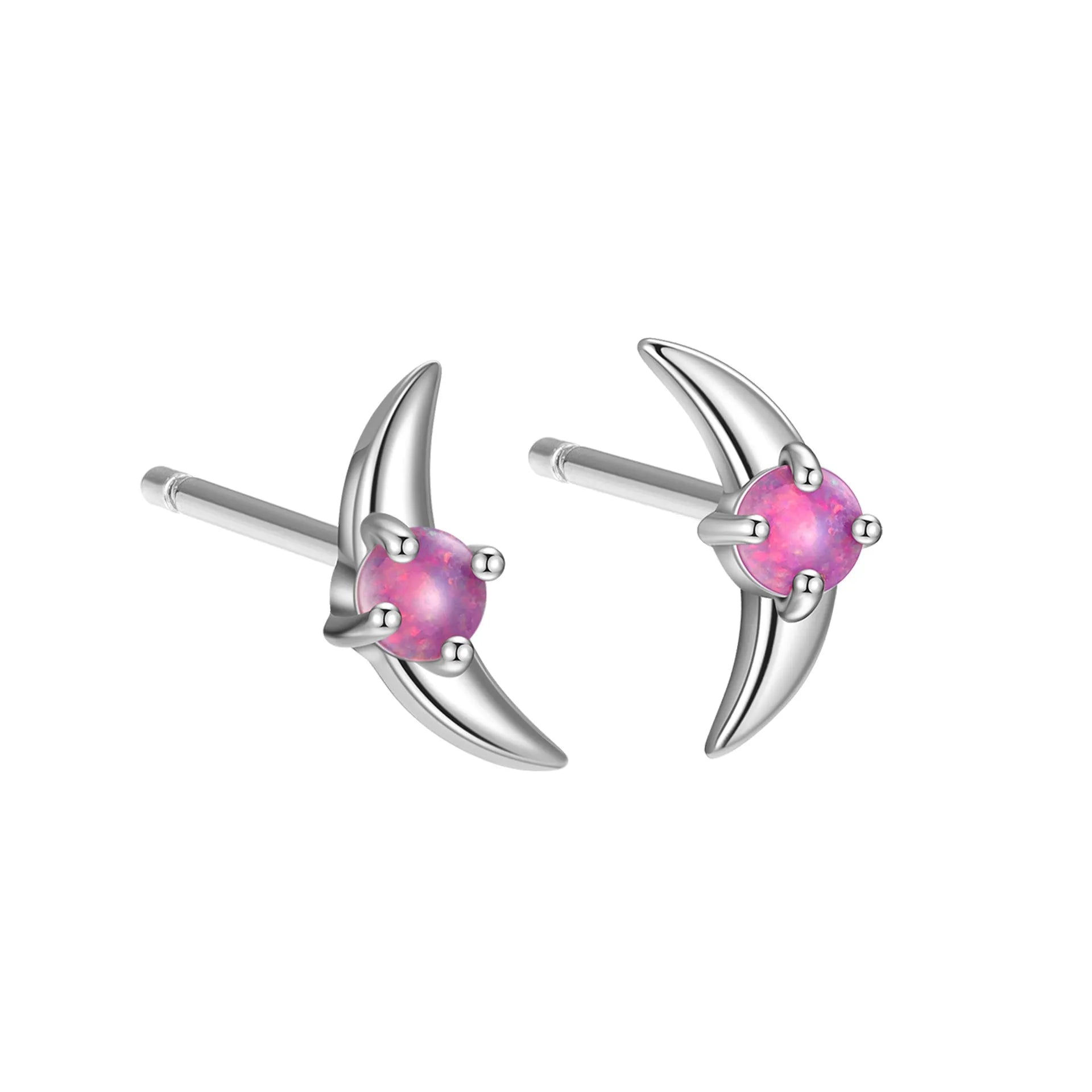 Geometric women's earrings in 925 silver with gold or platinum plating and coloured stone options