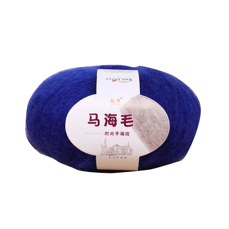 Hand-woven mohair scarf in multiple colour options with DIY knitting wool ball