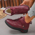 Women's black and red velvet slippers with non-slip rubber soles and hollow-out design