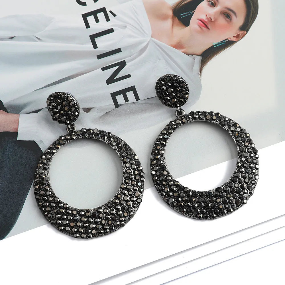 Colourful cartoon style metal pendant earrings with European American fashion design