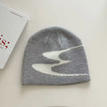 Acrylic knitted beanie hat in black grey or white colour size M 56-58cm