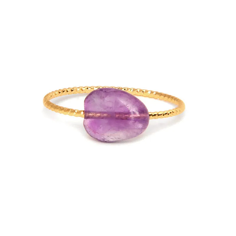 Geometric agate ring with coloured stone centrepiece showing original niche design for women