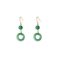 Green zinc alloy Peace Buckle shaped earrings for Chinese Hanfu and cheongsam outfits.