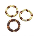 Women's multi-layer wooden necklace and bracelet set in European exaggerated style with alloy chain