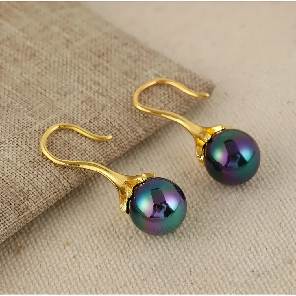 Gold-tone retro fashion women's earrings with electroplated finish and alloy construction