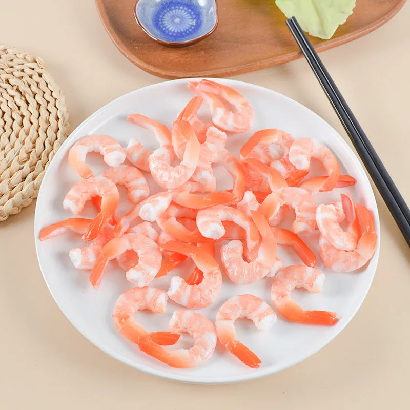 PVC simulation seafood shrimp keychain showing realistic shrimp shape with 1.5cm thickness