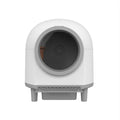 White fully enclosed automatic cat litter box with ABS plastic construction