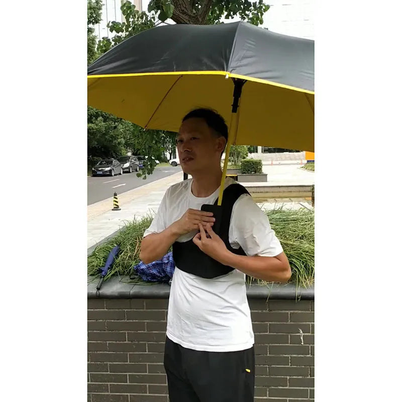 Portable sunshade umbrella holder fixed shoulder strap black diving cloth for manual umbrellas