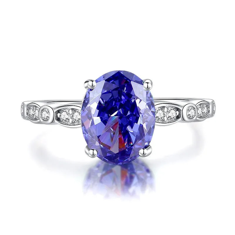 Heart-shaped sterling silver women's ring with an ice flower cut Tan Sang zircon.