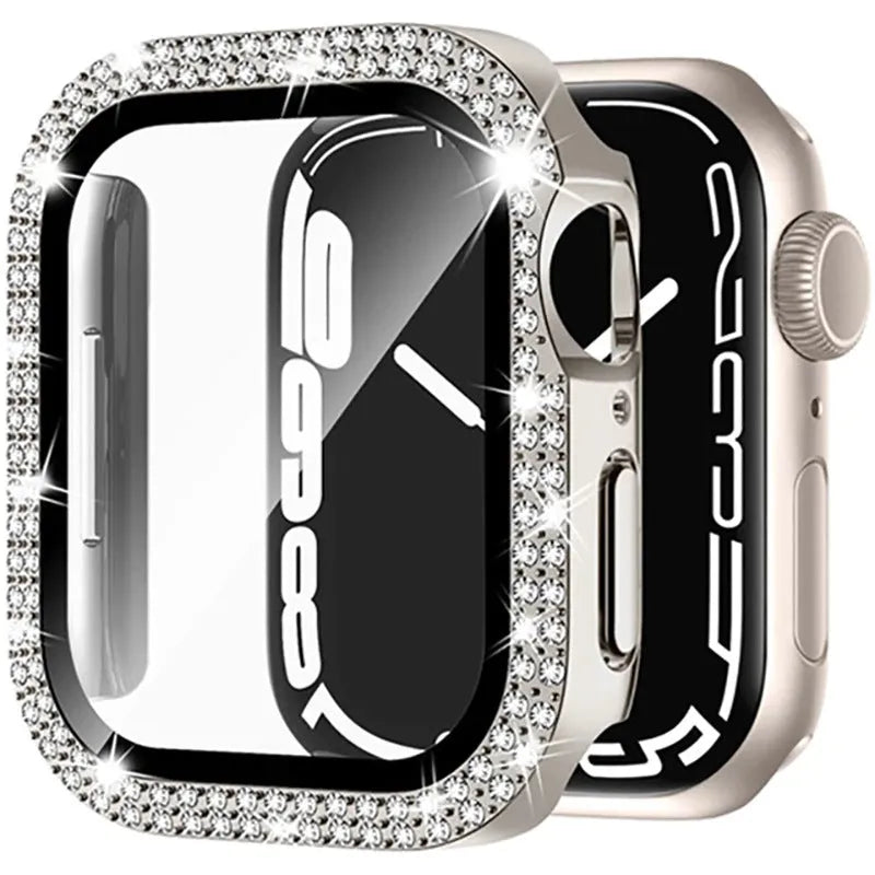 Apple Watch privacy case with double diamond glass peep-proof protection in multiple colour options