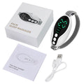 Intelligent sleeping aid instrument in white and blue, compact USB rechargeable with timer and adjustable fan