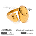 Geometric stainless steel open ring with exaggerated European American styling