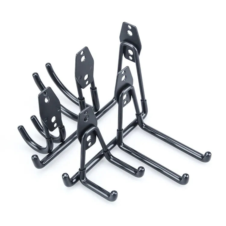 Carbon steel wire-wrap board storage hook set with screws in bright grey finish