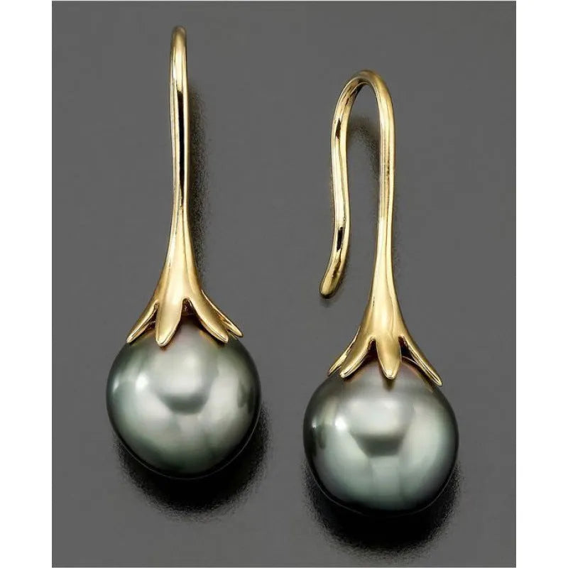 Gold-tone retro fashion women's earrings with electroplated finish and alloy construction