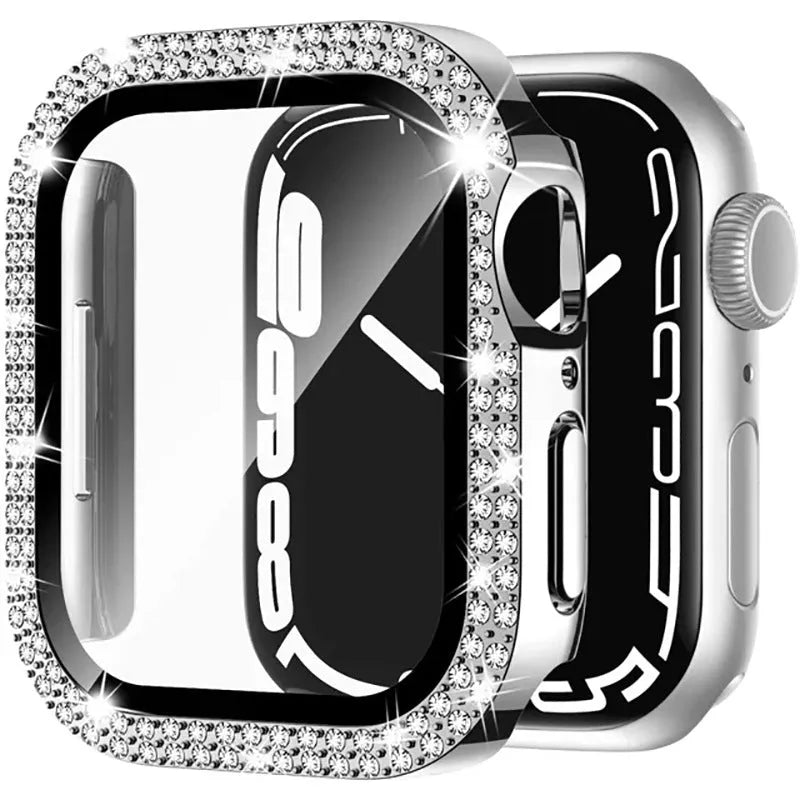 Apple Watch privacy case with double diamond glass peep-proof protection in multiple colour options
