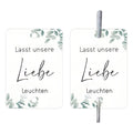 50 sheets of white card wedding decoration labels with sparkling firework and I Make Love design.