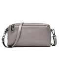Women's genuine leather crossbody shoulder bag in horizontal square shape, soft cowhide, 21x6x11cm, black colour